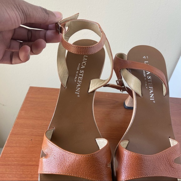 Luca Stefani Italian Leather Ankle Strap Sandals - Picture 4 of 11